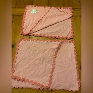 New Target Pink dining room Placemats with Ric Rac Trim- 4 total.